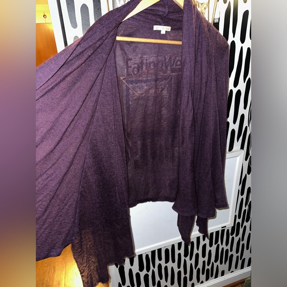 Kanvas - Plum Cascading Open Front Cardigan - Picture 3 of 8